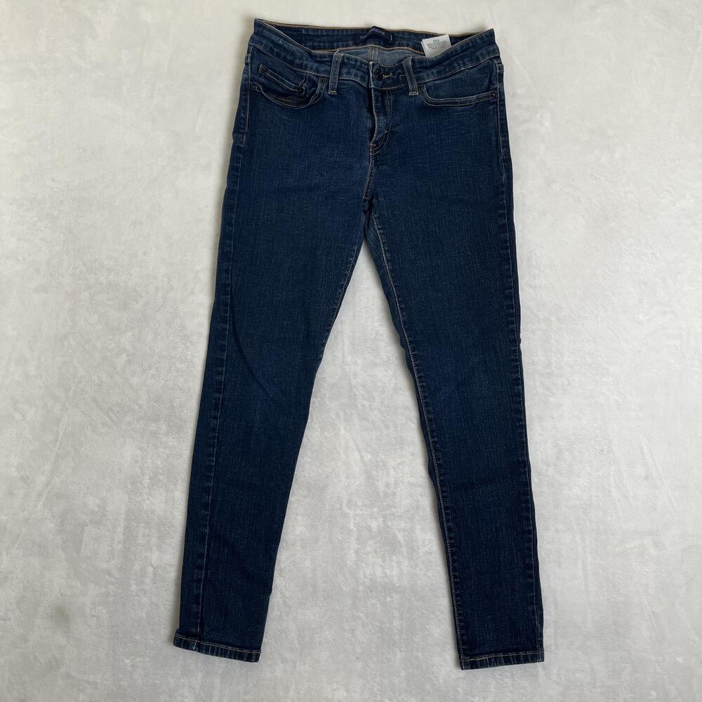 Levi's 535 Mid Rise Legging Jeans Womens 8 Blue Dark Wash Stretch Denim